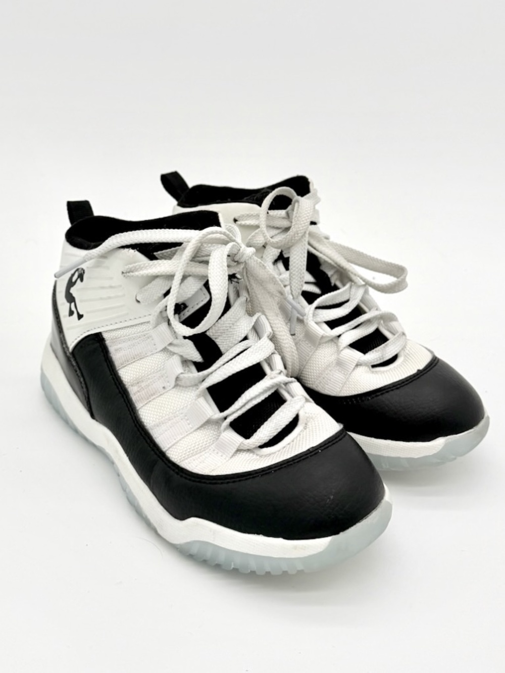 Shaq Ice Retro Kids High Top Basketball Sneakers Black White Shoes Youth Size 3